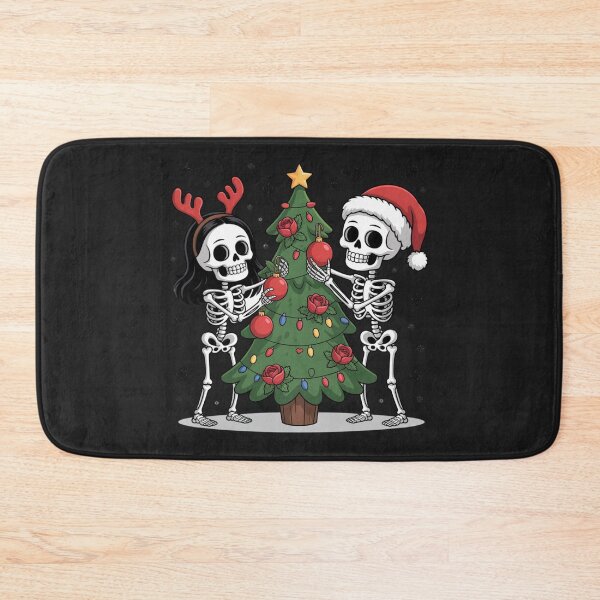 Item preview, Skeleton Lovers Decorating Christmas Tree | Romantic Gothic Holiday Design designed and sold by ColorSplash123.