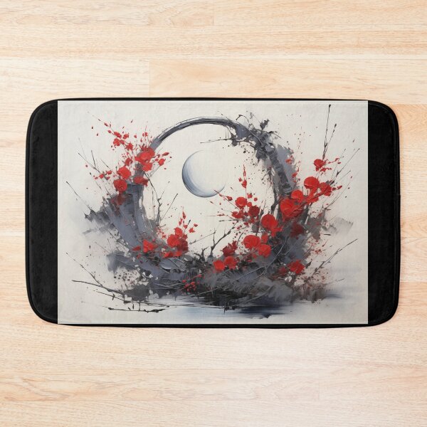 Item preview, Enso of Chaos and Calm: An Explosive Black Ink Circle Bursting Across a Serene White Void. designed and sold by Epsydon Designers.