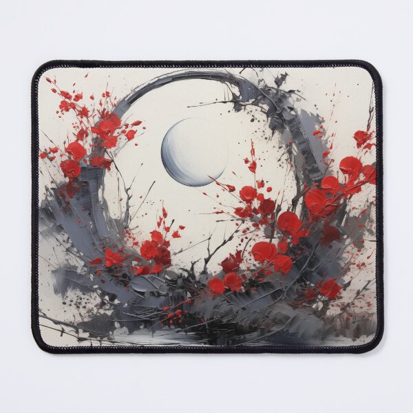 Item preview, Enso of Chaos and Calm: An Explosive Black Ink Circle Bursting Across a Serene White Void. designed and sold by Epsydon Designers.