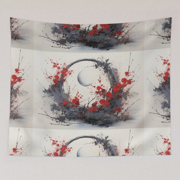 Item preview, Enso of Chaos and Calm: An Explosive Black Ink Circle Bursting Across a Serene White Void. designed and sold by Epsydon Designers.