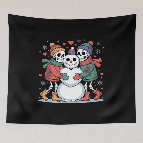 Item preview, Snowy Skeleton Romance | Gothic Christmas Love Vector Design designed and sold by ColorSplash123.