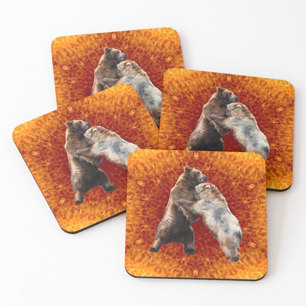 Item preview, Battle of the Beasts – Two Bears in a Sea of Fire / Swiss Artwork Photography designed and sold by Raphael Wolf.