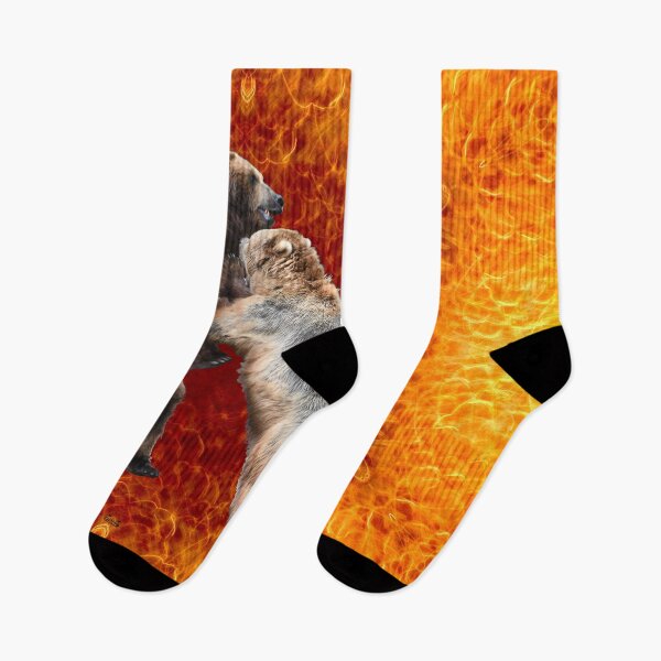 Item preview, Battle of the Beasts – Two Bears in a Sea of Fire / Swiss Artwork Photography designed and sold by Raphael Wolf.