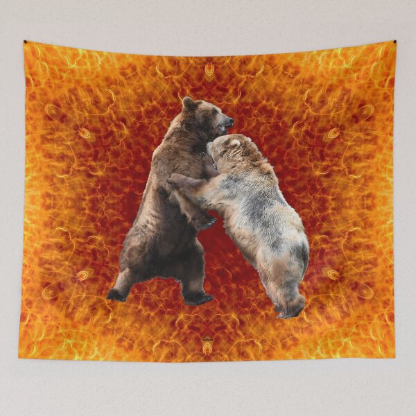 Item preview, Battle of the Beasts – Two Bears in a Sea of Fire / Swiss Artwork Photography designed and sold by Raphael Wolf.