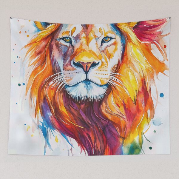 Item preview, Rainbow Mane Watercolor Lion designed and sold by Nytheris.