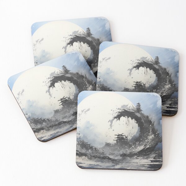 Item preview, Enso of Chaos and Calm: An Explosive Black Ink Circle Bursting Across a Serene White Void. designed and sold by Epsydon Designers.