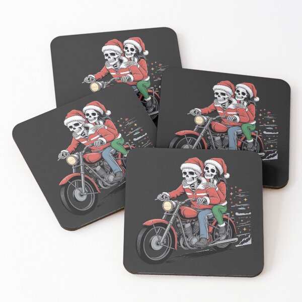 Item preview, Skeleton Couple Christmas Ride | Gothic Holiday Biker Love Design designed and sold by ColorSplash123.