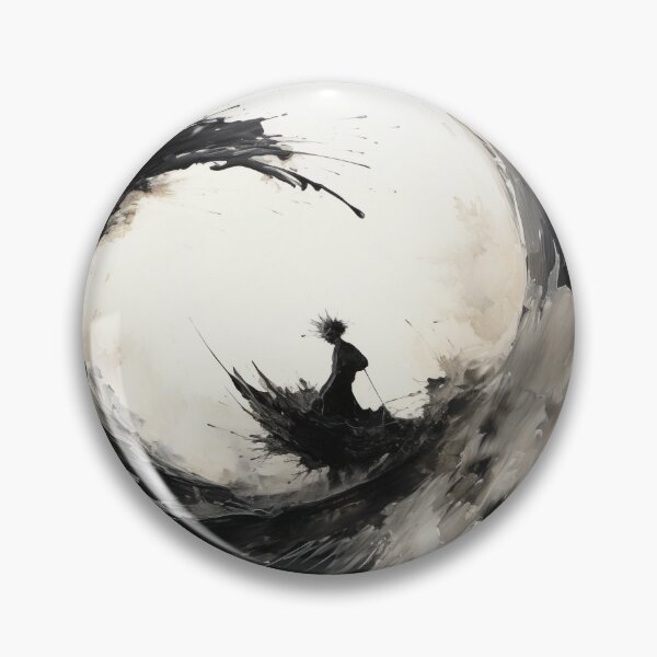 Item preview, Enso of Chaos and Calm: An Explosive Black Ink Circle Bursting Across a Serene White Void. designed and sold by Epsydon Designers.