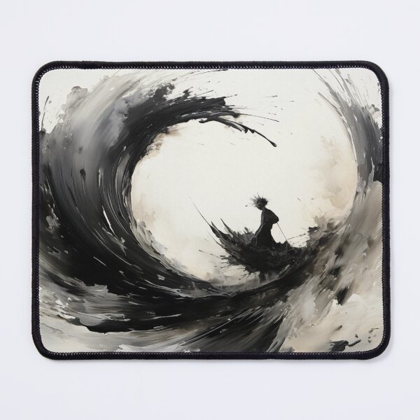 Item preview, Enso of Chaos and Calm: An Explosive Black Ink Circle Bursting Across a Serene White Void. designed and sold by Epsydon Designers.