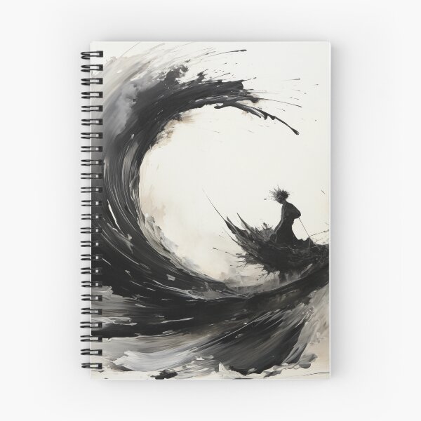 Item preview, Enso of Chaos and Calm: An Explosive Black Ink Circle Bursting Across a Serene White Void. designed and sold by Epsydon Designers.