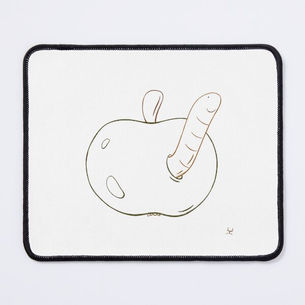 Item preview, Cozy apple with little worm - lineart designed and sold by hogakosta.