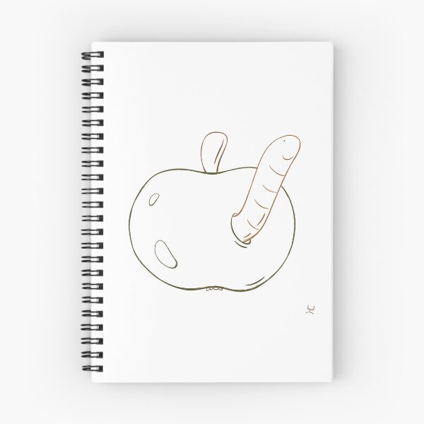Item preview, Cozy apple with little worm - lineart designed and sold by hogakosta.