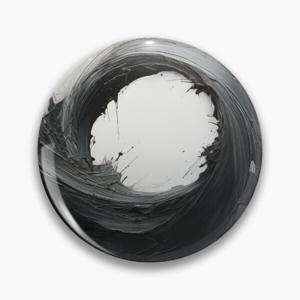 Item preview, Enso of Chaos and Calm: An Explosive Black Ink Circle Bursting Across a Serene White Void. designed and sold by Epsydon Designers.