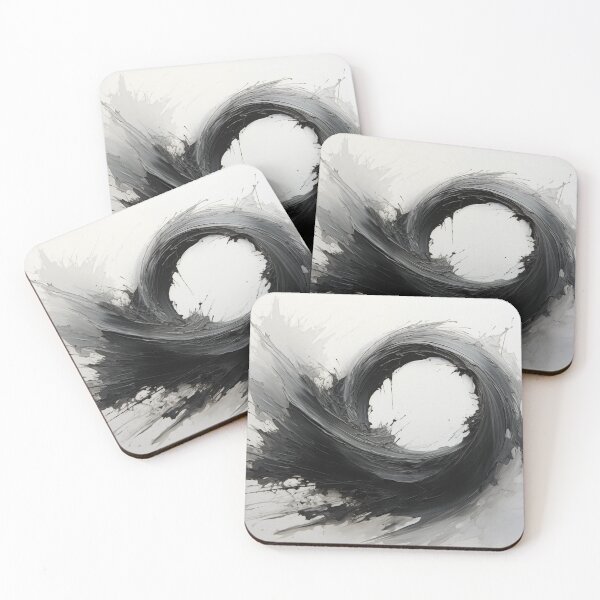 Item preview, Enso of Chaos and Calm: An Explosive Black Ink Circle Bursting Across a Serene White Void. designed and sold by Epsydon Designers.