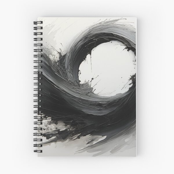 Item preview, Enso of Chaos and Calm: An Explosive Black Ink Circle Bursting Across a Serene White Void. designed and sold by Epsydon Designers.