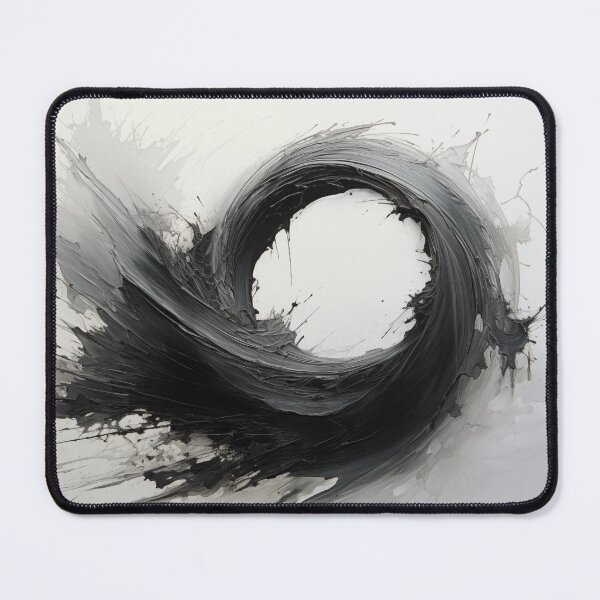 Item preview, Enso of Chaos and Calm: An Explosive Black Ink Circle Bursting Across a Serene White Void. designed and sold by Epsydon Designers.