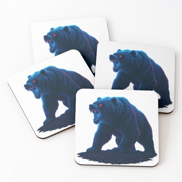 Item preview, Fury Bear – Neon Beast Unleashed designed and sold by GlowAIDesigns.