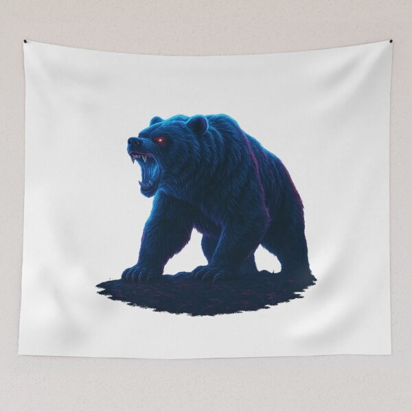 Item preview, Fury Bear – Neon Beast Unleashed designed and sold by GlowAIDesigns.