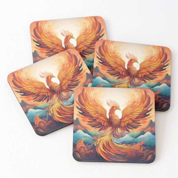 Item preview, Eternal Flame Phoenix – Abstract Mythical Bird of Rebirth designed and sold by MDKey DESIGN.