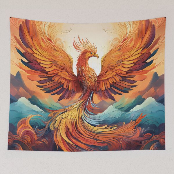 Item preview, Eternal Flame Phoenix – Abstract Mythical Bird of Rebirth designed and sold by MDKey DESIGN.