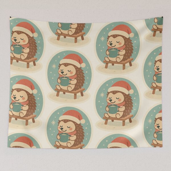 Artikelvorschau, Igel-Heiße Schokolade – Warme Weihnachten entworfen und verkauft von Tiny Joy World.