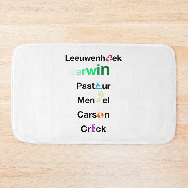 Item preview, Nerdy Minimalist Iconic Biologist Names Biology Science Teacher Black Text designed and sold by MathWare MathClips.