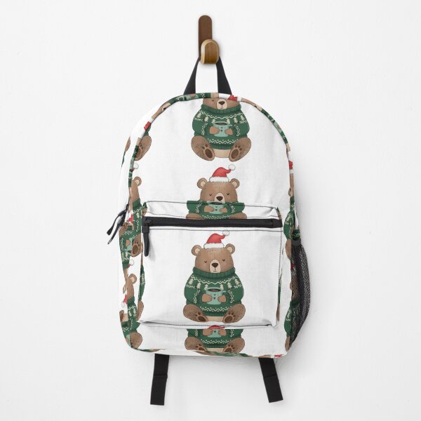 Item preview, Cozy Christmas Kawaii Teddy Bear with Coffee designed and sold by Iqrapixels.