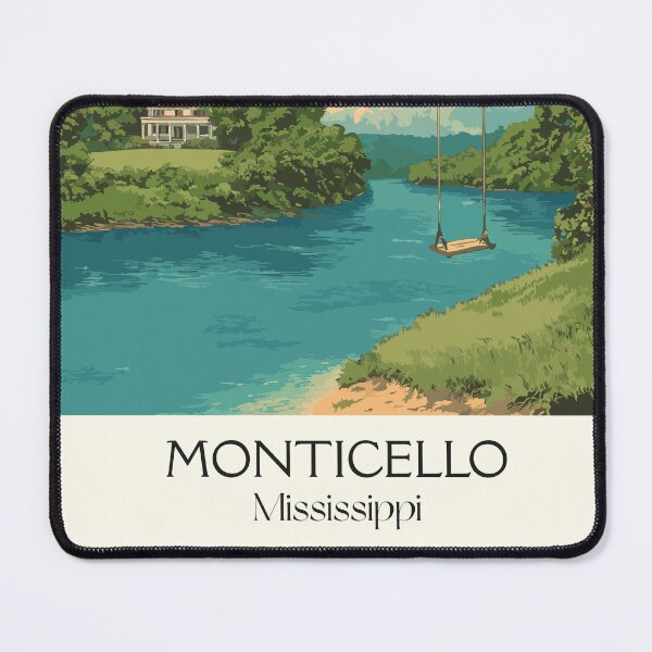 Item preview, Monticello Mississippi River | Scenic Countryside Art Print designed and sold by TuncGK.