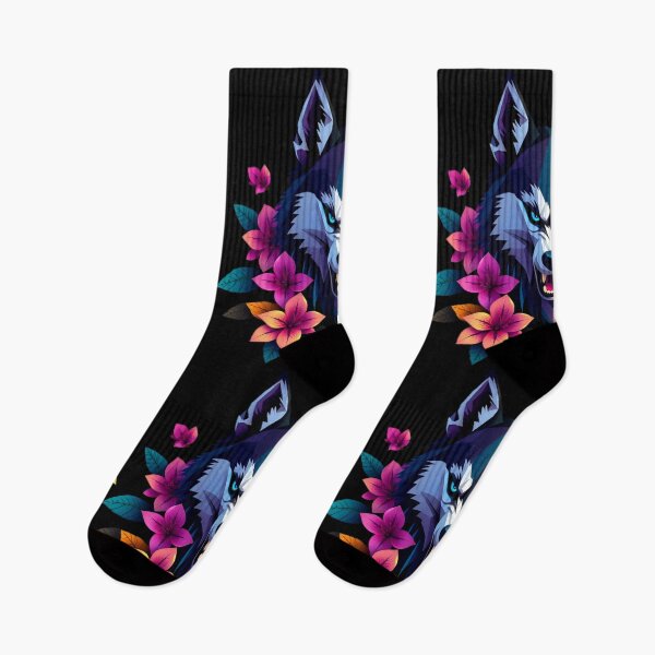 Item preview, Fierce Geometric Siberian Husky with Dark Floral Accents – Symbol of Strength and Spirit designed and sold by Naturalite19.