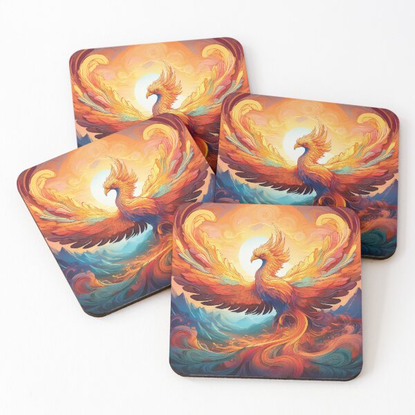 Item preview, Celestial Phoenix of the Dawn – Abstract Surreal Firebird Art designed and sold by MDKey DESIGN.