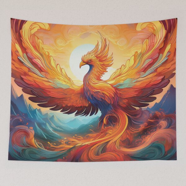 Item preview, Celestial Phoenix of the Dawn – Abstract Surreal Firebird Art designed and sold by MDKey DESIGN.