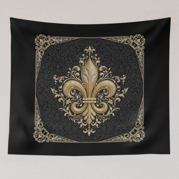 Item preview, Fleur de Lys Elegant Gold and Black Art Nouveau designed and sold by ProjectNoah.
