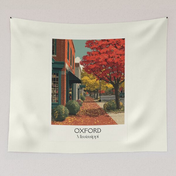 Item preview, Oxford Mississippi Autumn | Historic Town Square Art Print designed and sold by TuncGK.