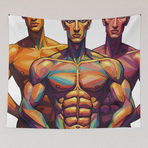 Item preview, Geometric Power – Abstract Male Form Art Print designed and sold by R-B-Colors.