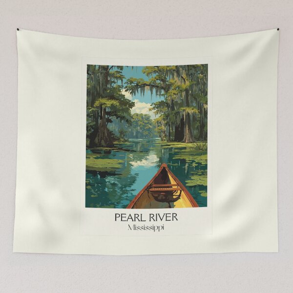 Item preview, Pearl River Mississippi Bayou | Canoe Adventure Art Print designed and sold by TuncGK.
