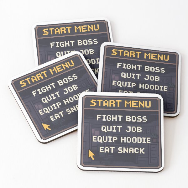 Item preview, Pixel Art Start Menu Funny Work Life Choices. designed and sold by The-T-In-Retro.