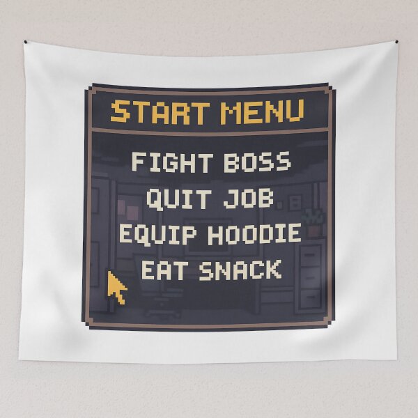 Item preview, Pixel Art Start Menu Funny Work Life Choices. designed and sold by The-T-In-Retro.