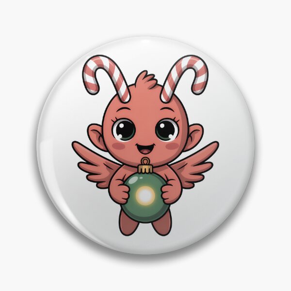 Item preview, Cute Kawaii Christmas Elf: Festive Creature with Candy Cane Antennae designed and sold by RudArtAI.