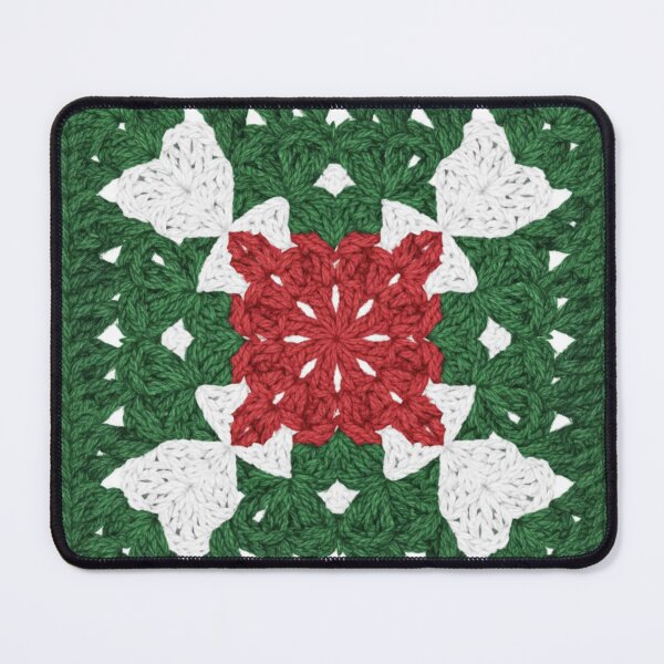 Item preview, Patrón de cuadrado de ganchillo navideño verde y rojo designed and sold by 0606PM.