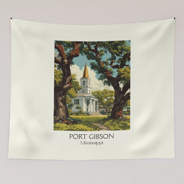 Item preview, Port Gibson Mississippi Church | Historic Town Spire Art designed and sold by TuncGK.