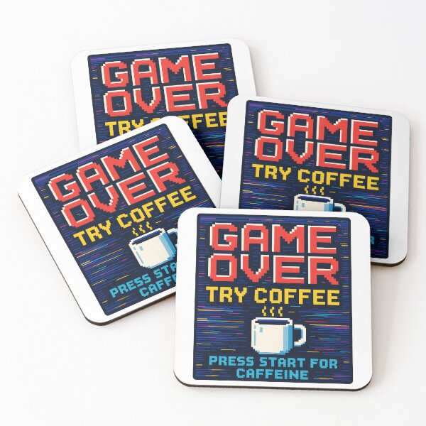 Item preview, Game Over Coffee Funny Pixel Art Caffeine Boost Design. designed and sold by The-T-In-Retro.