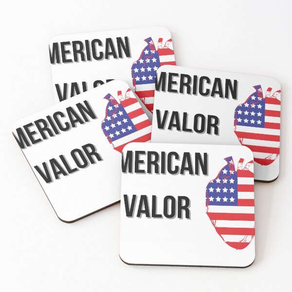 Aperçu de l'œuvre "American Valor Patriotic Heart Design" créée et vendue par USAHeartShop.