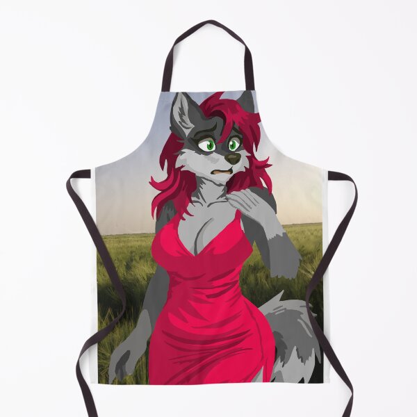 Item preview, Startled Magenta Dress Wolf Woman designed and sold by KlakkDrawsStuff.