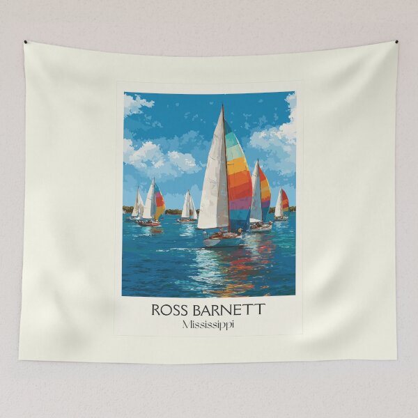 Item preview, Ross Barnett Reservoir Art | Mississippi Sailing Regatta Print designed and sold by TuncGK.