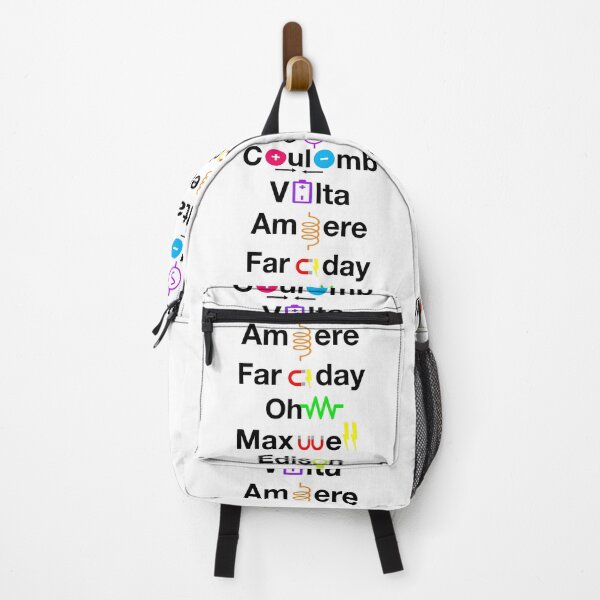 Item preview, Nerdy Minimalist Iconic Electrical Geniuses Names Coulumb, Volta, Ampere, Faraday, Ohm, Maxwell, Edison, Tesla Physics Teacher Black Text designed and sold by MathWare MathClips.