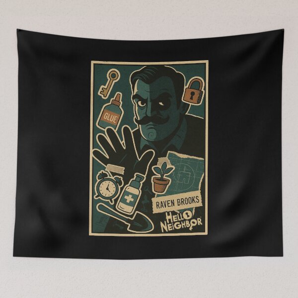 Item preview, Hello Neighbor Collage Noir Raven Brooks Retro Comic Style For Fan designed and sold by Bongocomic.