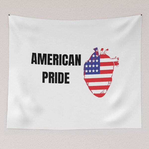 Aperçu de l'œuvre "American Pride Patriotic Heart Design" créée et vendue par USAHeartShop.