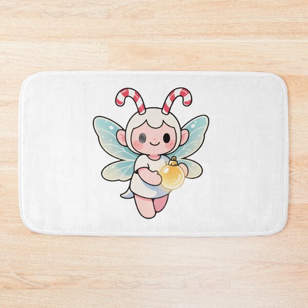 Item preview, Cute Kawaii Christmas Fairy: Adorable Pixie with Candy Cane Antennae designed and sold by RudArtAI.