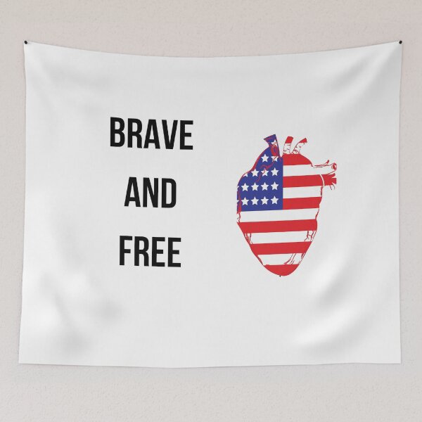 Aperçu de l'œuvre "American Brave Patriotic Heart Design" créée et vendue par USAHeartShop.