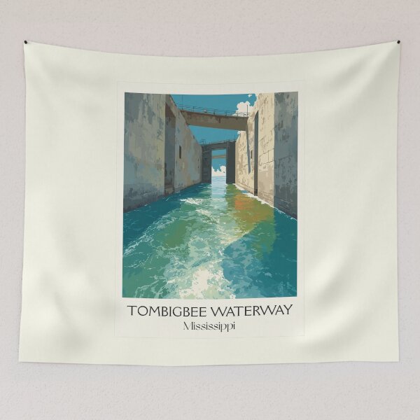Item preview, Tombigbee Waterway Lock | Navigational Channel Art Print designed and sold by TuncGK.